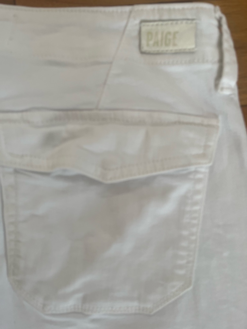 PAIGE Mayslie High Rise Cargo Cotton Straight Leg Joggers in Crisp White - Picture 15 of 15